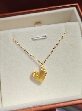 金色折纸爱心项链女配饰高级感