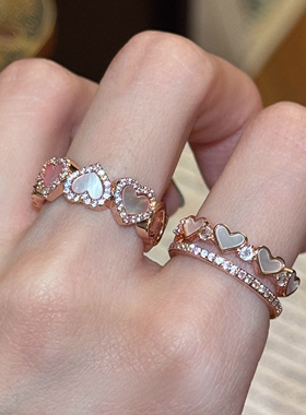 复古双层爱心戒指女2026新款百搭