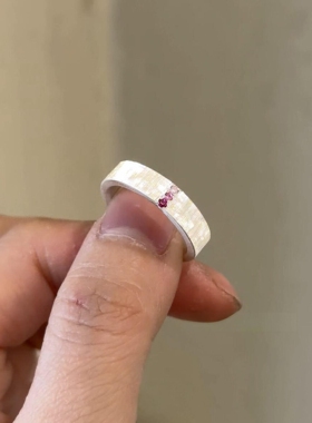 银色拉丝素圈戒指女2026新款百搭