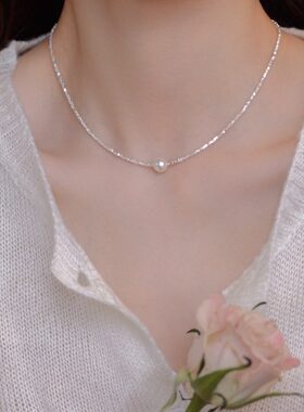 碎银子仿珍珠项链女配饰精致颈链