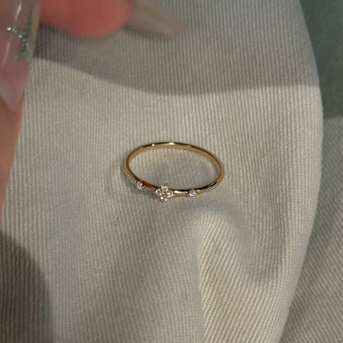 素圈四叶花戒指女2025新款爆款