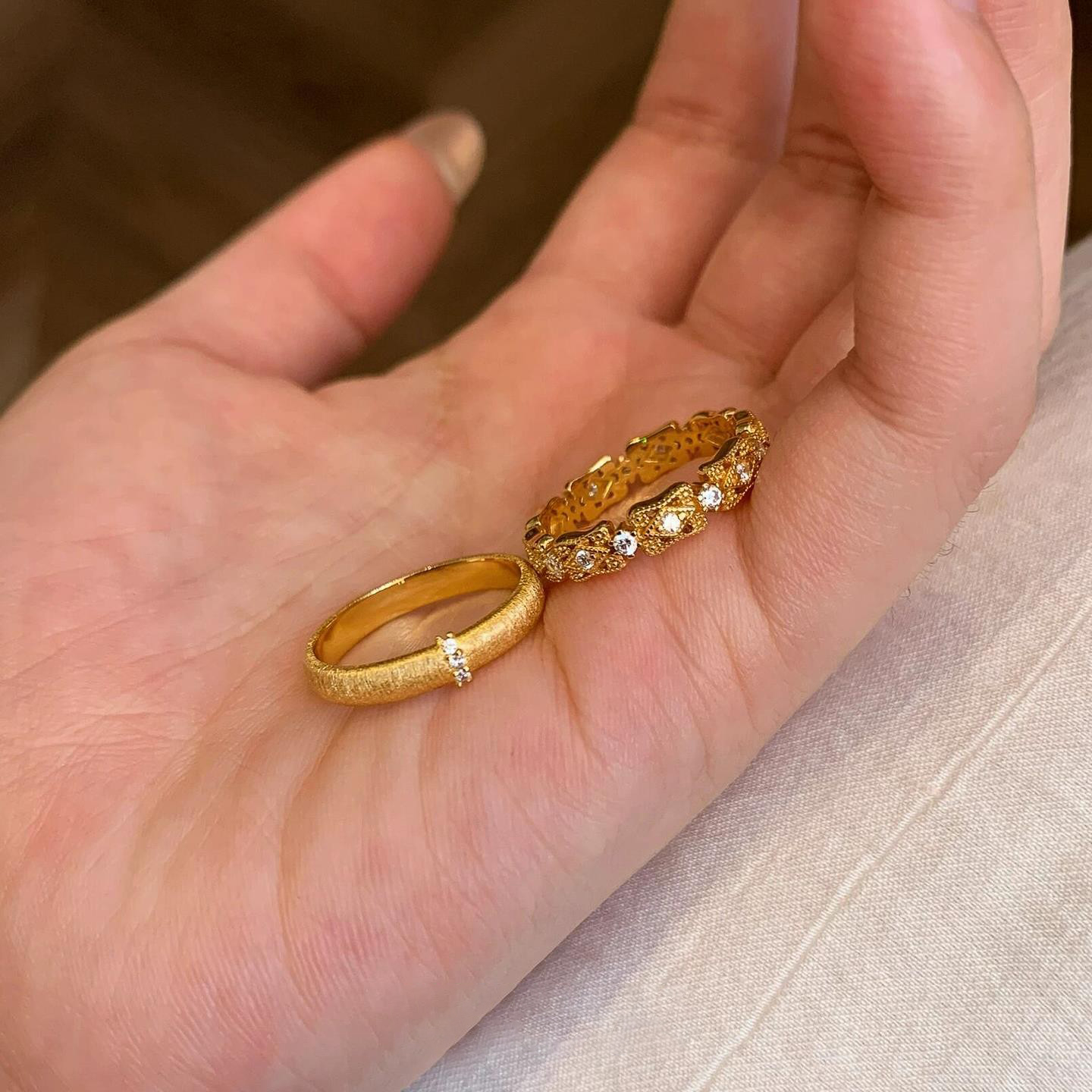 金色拉丝戒指2025新款爆款