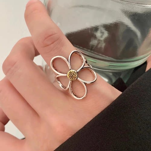 镂空雏菊戒指女小众设计