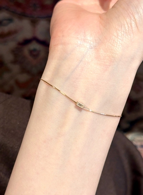 金色极细小方钻手链女2025新款