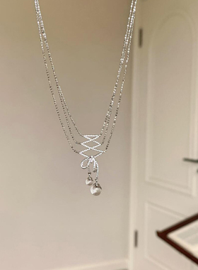 仿满钻蝴蝶结项链女2025新款爆款