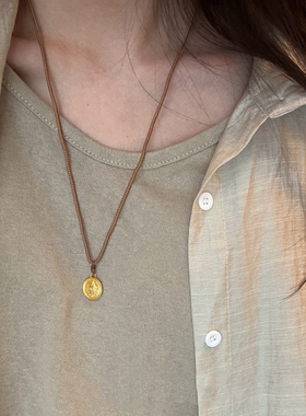 新中式黄财神编绳项链