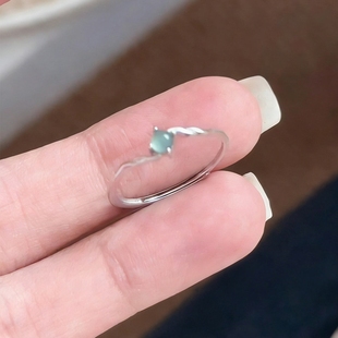 新中式冰透仿玉髓波浪戒指女小众设计国风清冷感轻奢气质百搭指环