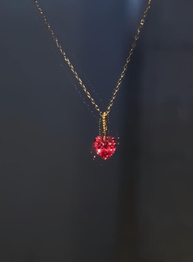 红色爱心项链时尚气质百搭颈链