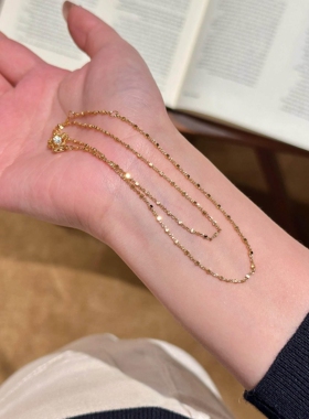 金色方块项链2026新款轻奢小众