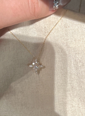 雪花吊坠项链女高级感气质颈链