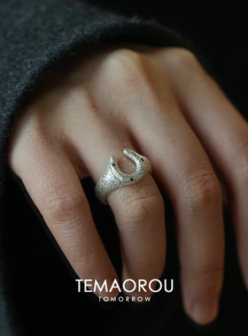 银色U型戒指女款高级感气质百搭