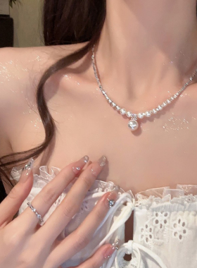 碎银珍珠项链~秋冬毛衣链