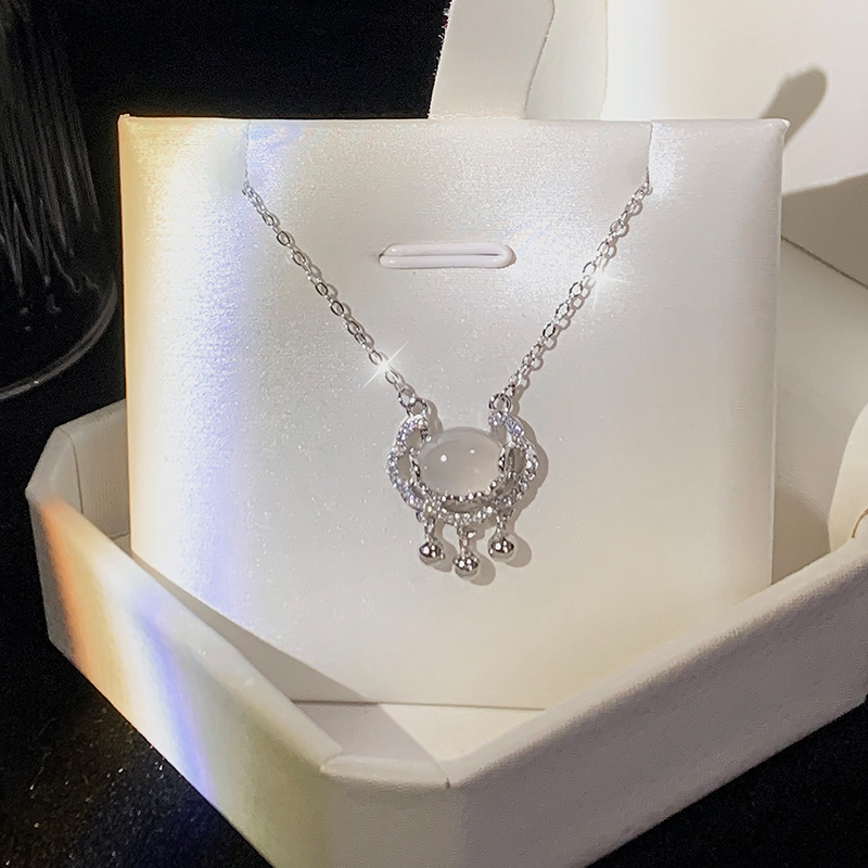 s925纯银平安锁项链女神节送礼物