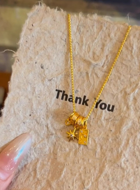 vintage中古太阳花吊坠项链