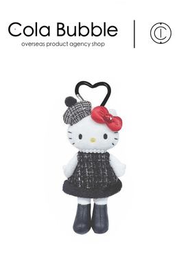 日本hellokitty正版黑色连衣裙长腿凯蒂猫kt猫公仔玩偶毛绒包挂件