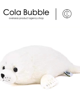 日本colorata原装正版趴姿软糯长毛白色海豹公仔玩偶抱枕毛绒玩具