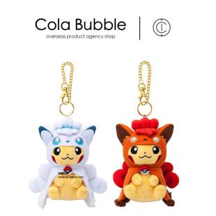 日本宝可梦神奇宝贝正版 冰六尾火六尾皮卡丘公仔玩偶毛绒包包挂件