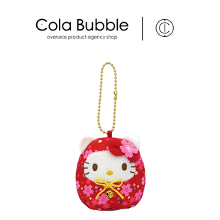 红色樱花达摩凯蒂猫kt猫公仔玩偶毛绒包包挂件 日本hellokitty正版