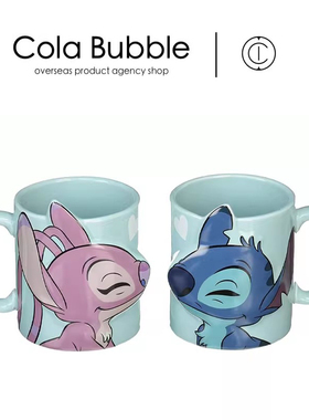 日本正版sunart史迪奇史迪仔接吻陶瓷杯水杯一对情侣马克杯咖啡杯