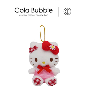 格子蝴蝶结凯蒂猫kt猫公仔玩偶毛绒包挂件 日本hellokitty正版