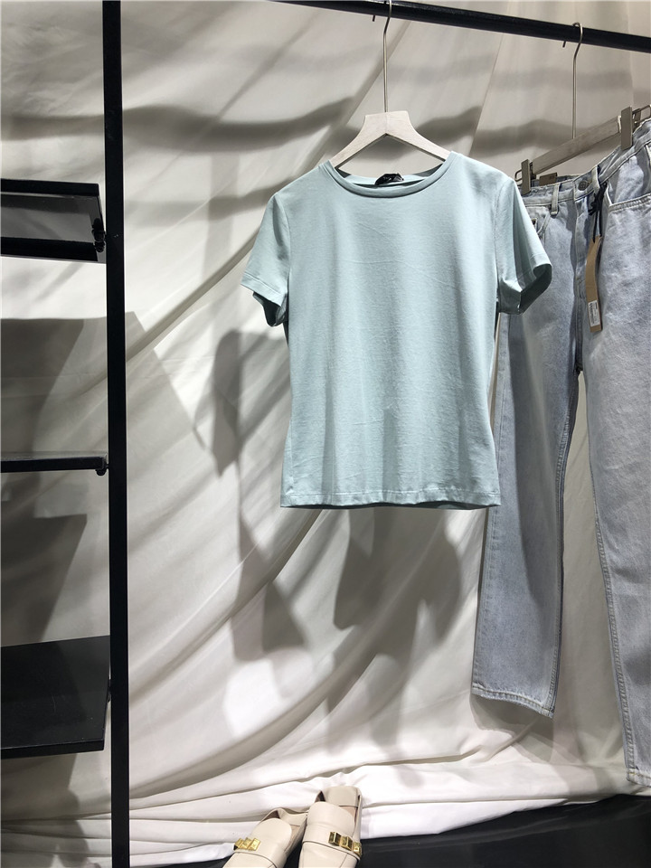 匹马棉圆领短袖t恤简约修身显瘦