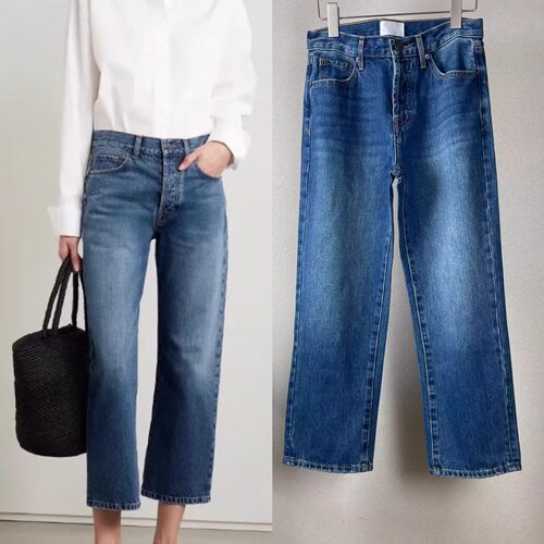 百搭9分直筒牛仔裤露脚踝显腿直