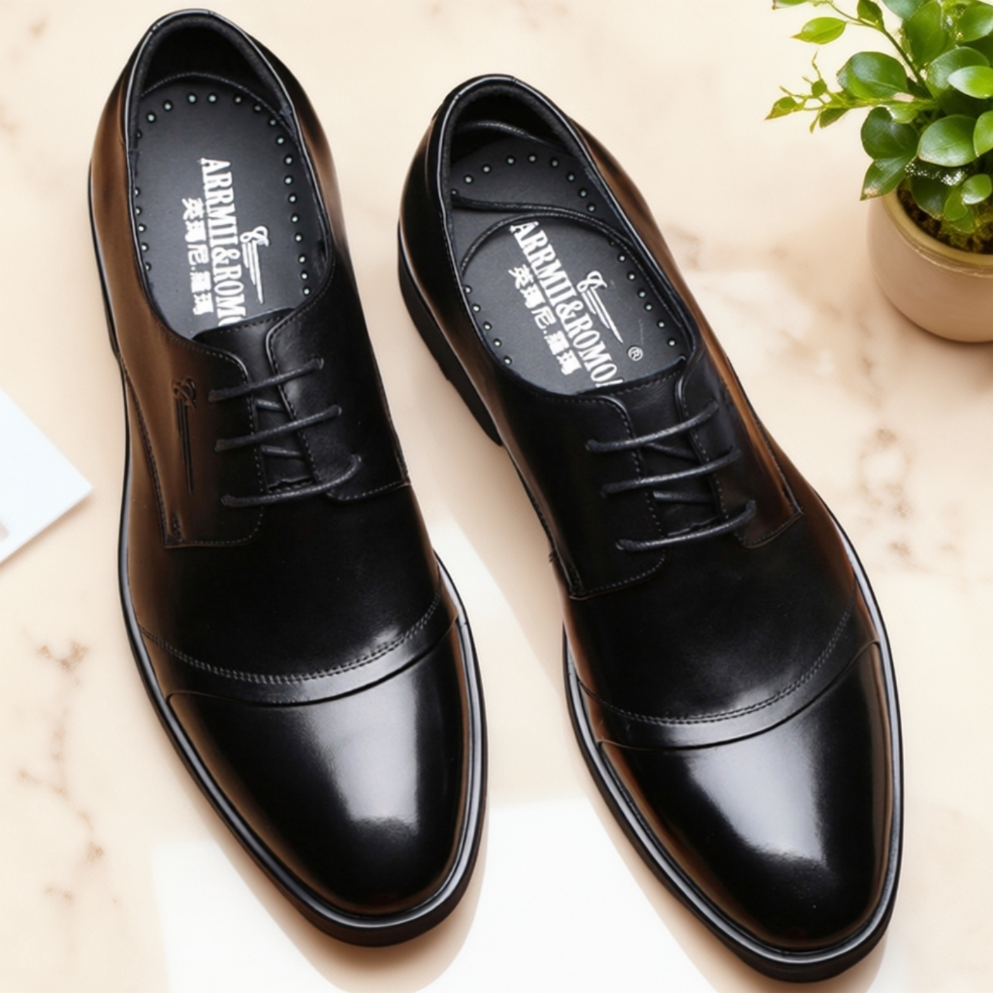 男士三接头皮鞋真皮尖头商务45正装46大码47小码36男鞋头层牛皮37