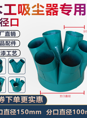 木工布袋吸尘集尘器单分多叉口转换三四五六通变径口风机软管接头