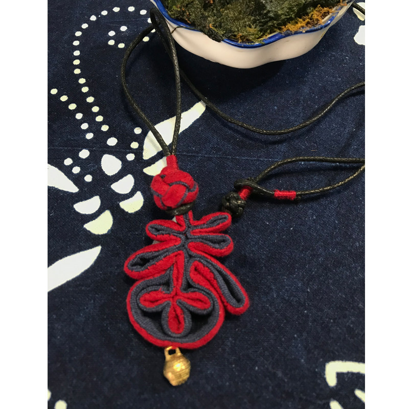 手工布花扣项链胸针中国风