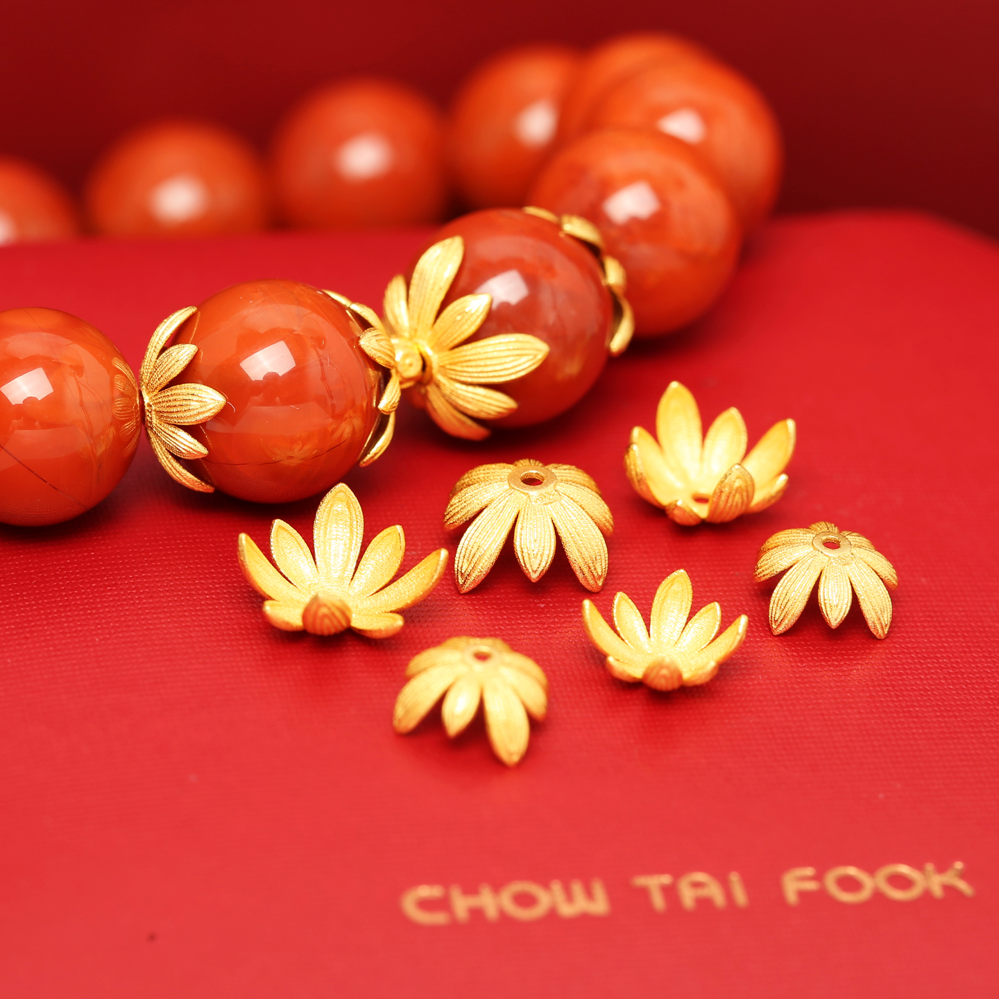 古法银镀金号花托底托花帽隔片