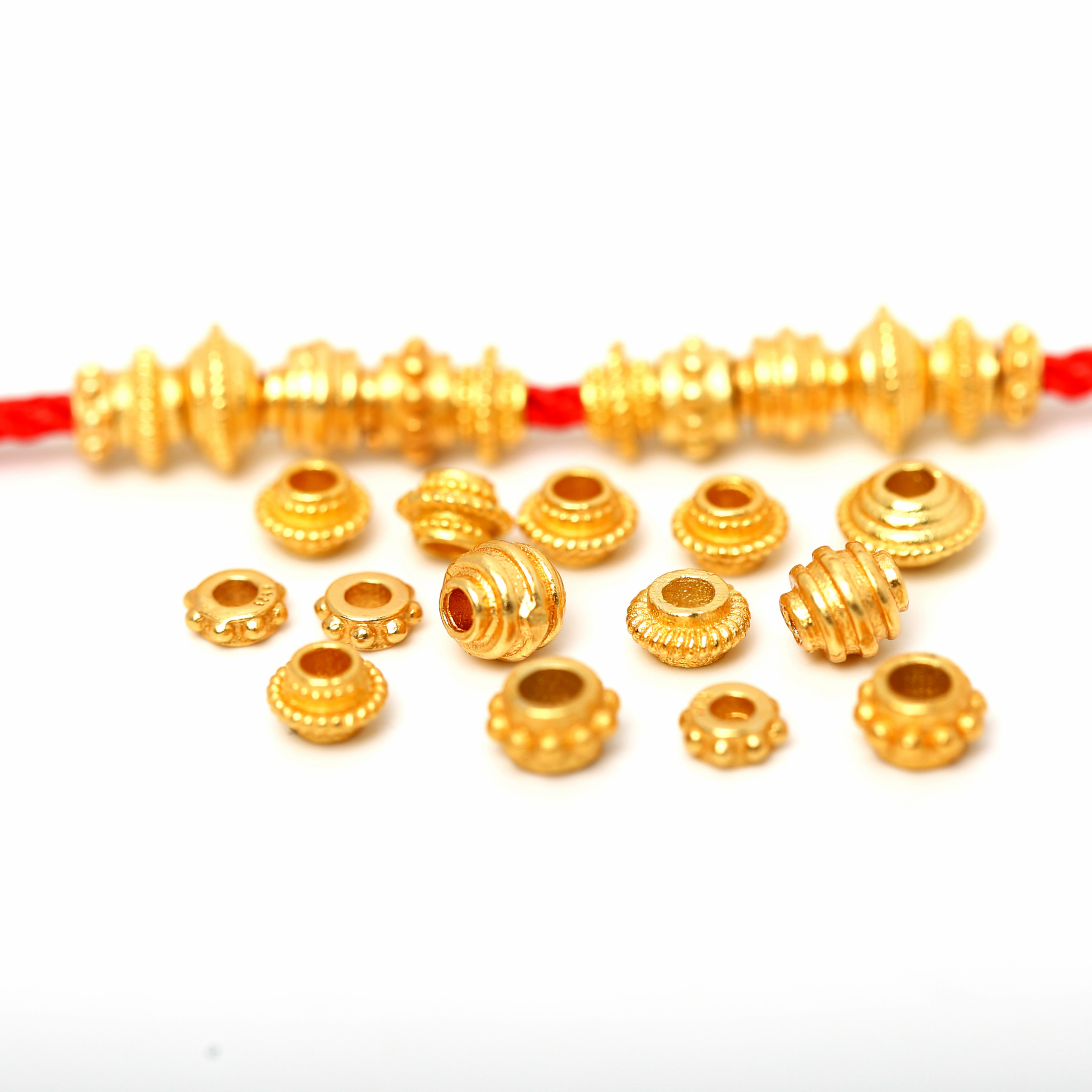 银镀金錾刻古法金4mm雪花隔片