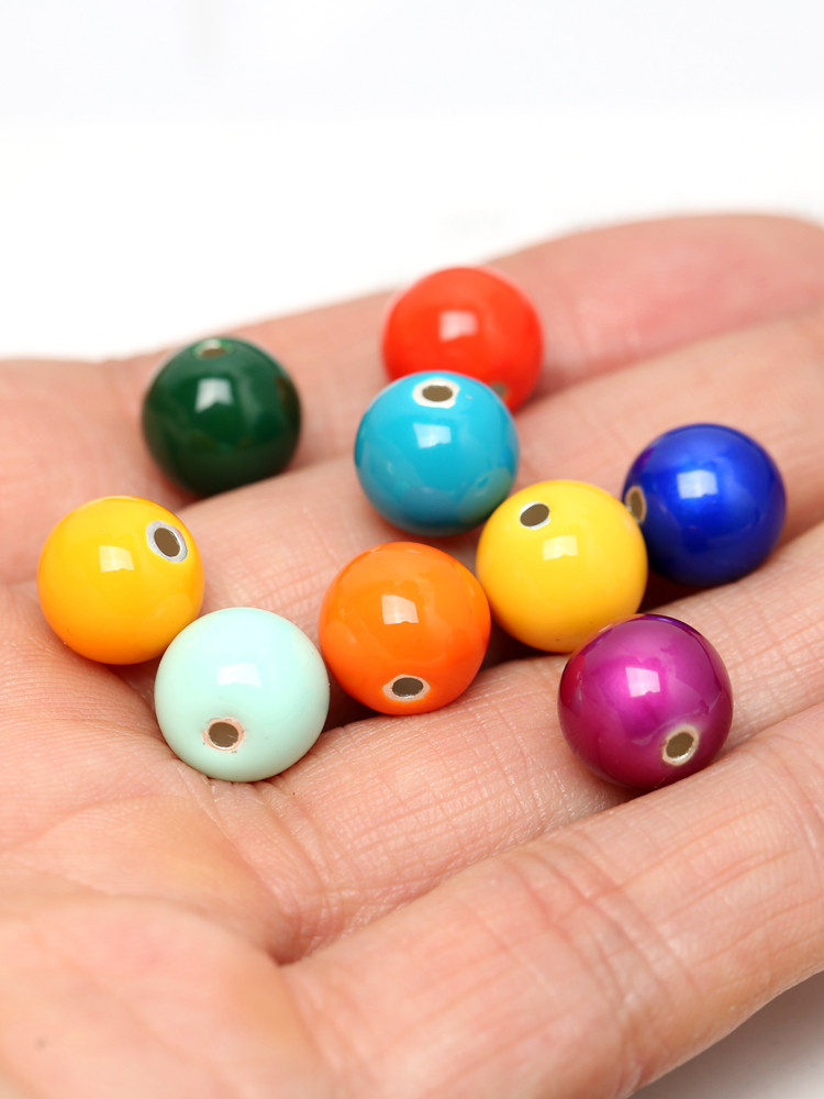 999  떨어지는 오일 번트 블루 도파민 레인보우 라운드 비즈 DIY 페르시 팔찌 팔찌 전송 비즈 스페이서 액세서리