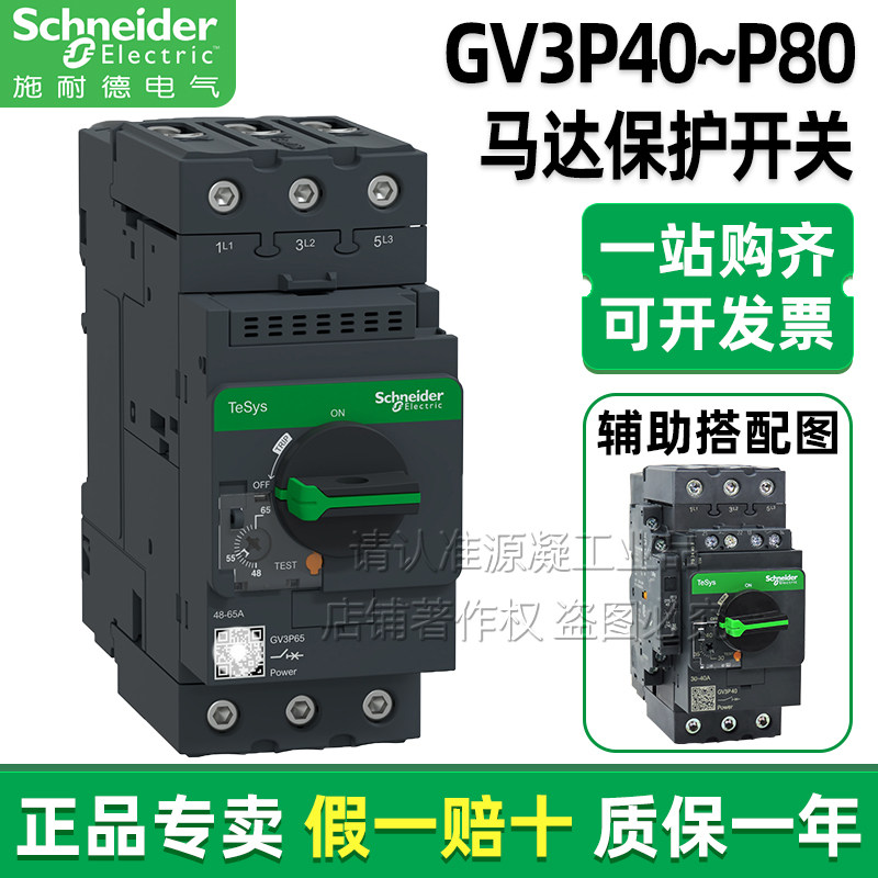 施耐德电动机热磁断路器GV3P65