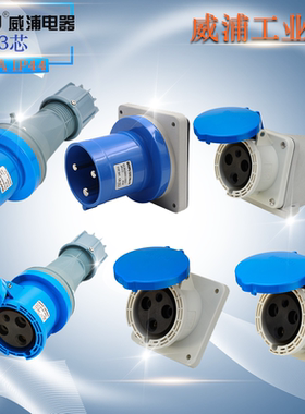 WEIPU威浦工业插头插座 TYP641 2901 3901 5901 6601 63A3芯 IP44