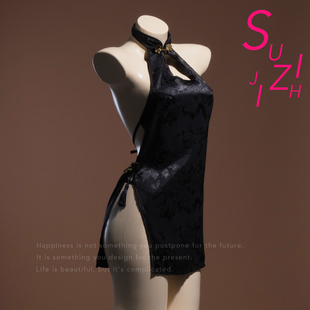 素织集 旗袍睡裙性感纯欲肚兜女情调睡衣 风月相知·高开叉新中式