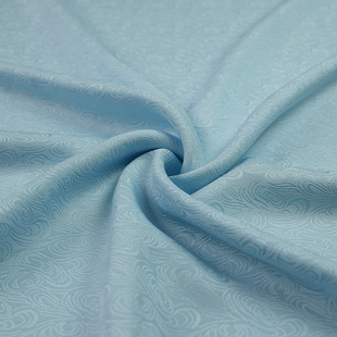 张林根窄幅正绢水波纹真丝桑蚕丝国风新中式汉服旗袍马甲服饰面料