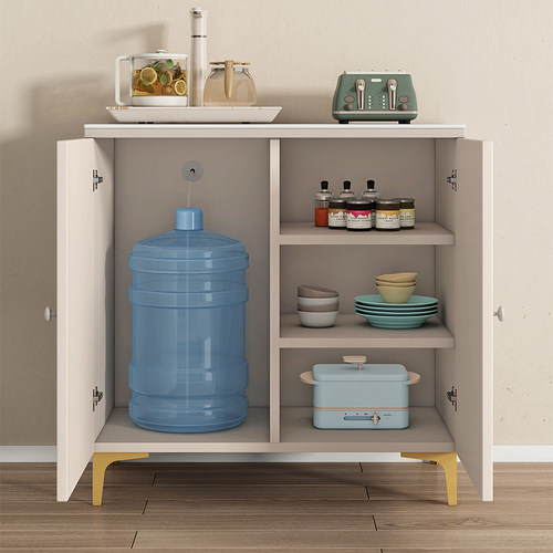 立行立芳奶油风放大桶岩板餐边柜