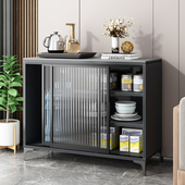 岩板小尺寸长虹玻璃餐边长柜靠墙客厅储物多功能茶水柜置物架实木