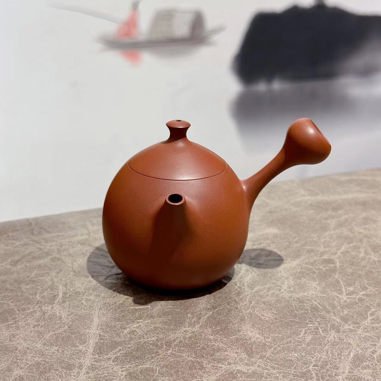 潮州小品手拉壶邱桂林之弟邱桂彪陈腐老泥隐龙壶90度不掉盖紫砂壶