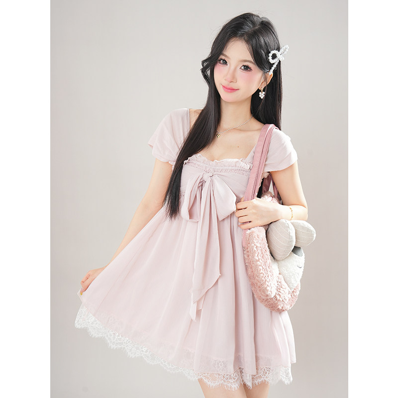 蔷薇来信 古着感烟粉色古早千金风吊带连衣裙夏季新款优雅短裙子,女装/女士精品,连衣裙,淘宝优惠券,粉丝福利购,淘宝优惠卷