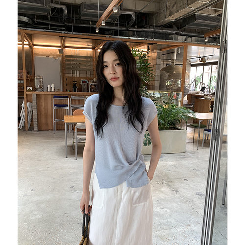 针织衫2026夏新款亚麻短袖上衣