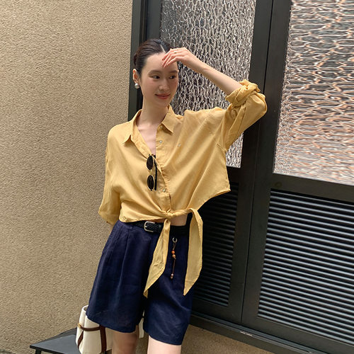 韩系宽松刺绣防晒女式衬衣上衣