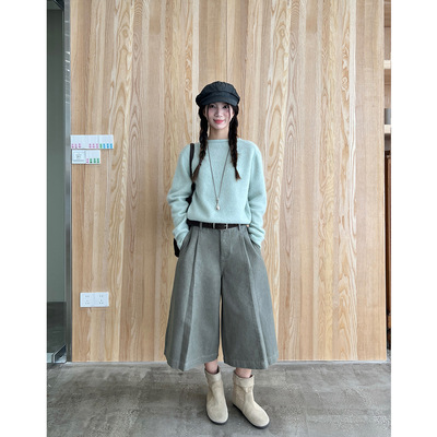 韩系小众设计感梧桐裤93116