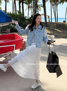 TTOO VOUIS春季20026新款百搭a字裙蓬蓬裙法式蛋糕裙网纱半身裙女