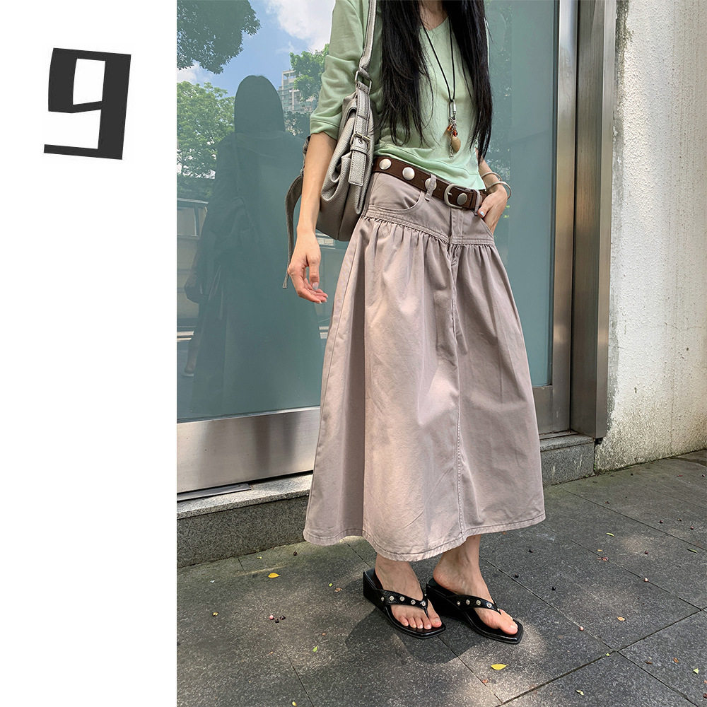 半身裙女夏宽松休闲港味设计感