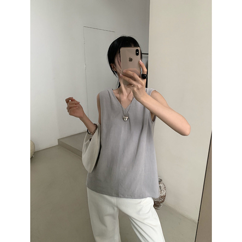 MMC DITION背心女外穿夏季新款薄宽松设计感高级露背无袖叠穿上衣