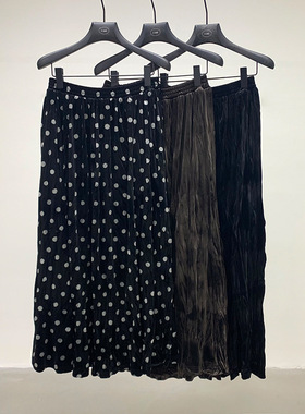 FONE简禾秋冬2025法式丝绒半身裙女冬季新款松紧腰加厚抓绒a字裙