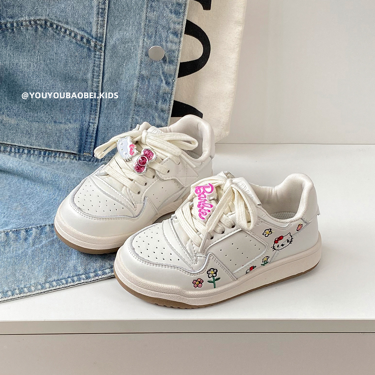 女童板鞋2026春季儿童卡通KT运动鞋百搭女孩公主小白鞋魔术贴休闲,童鞋/婴儿鞋/亲子鞋,运动鞋,淘宝优惠券,粉丝福利购,淘宝优惠卷