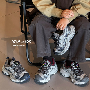 旋转扣童鞋 男女童运动鞋 二棉鞋 新款 保暖 子2025冬季 儿童加绒老爹鞋