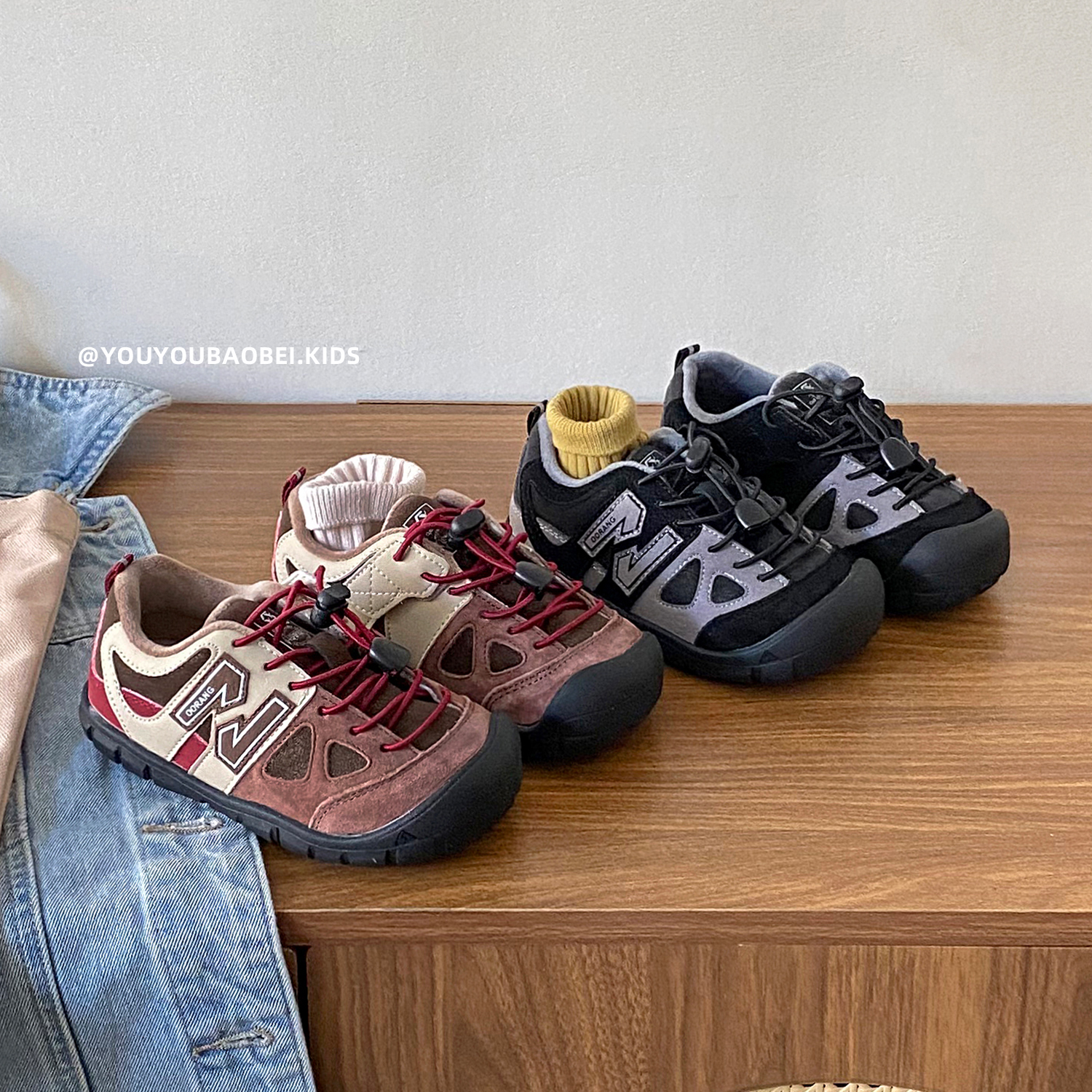 儿童时尚潮流N字户外防踢运动鞋